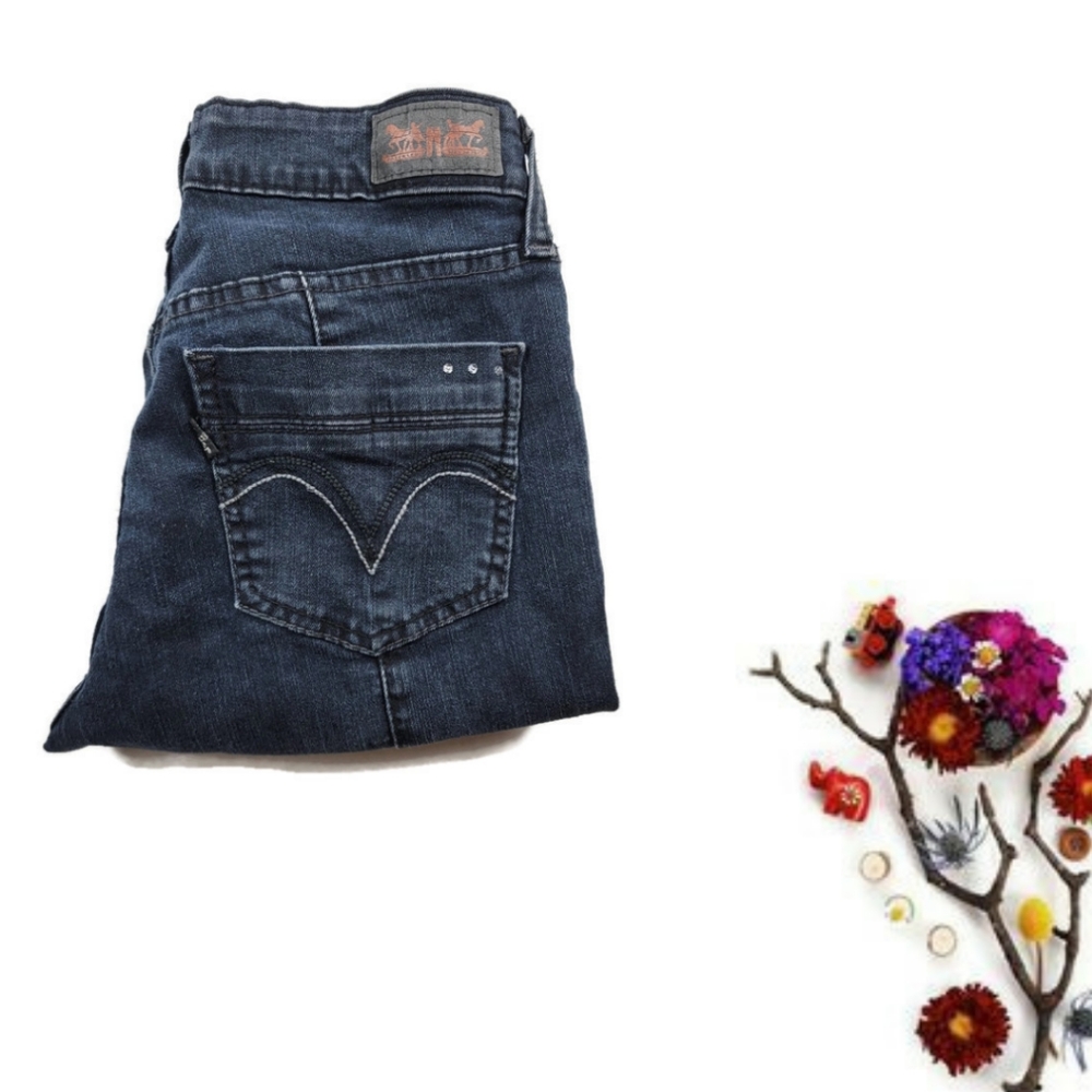 Levi's 535 Trapunto Seam Embellished Denim Leggings